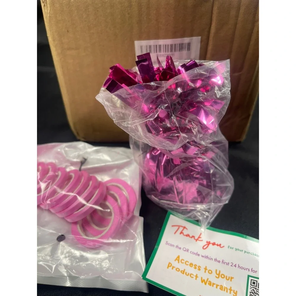 Playo Pink Balloon Weights and Curling Ribbon‎ Set Party Supplies B0BWZ3NY81